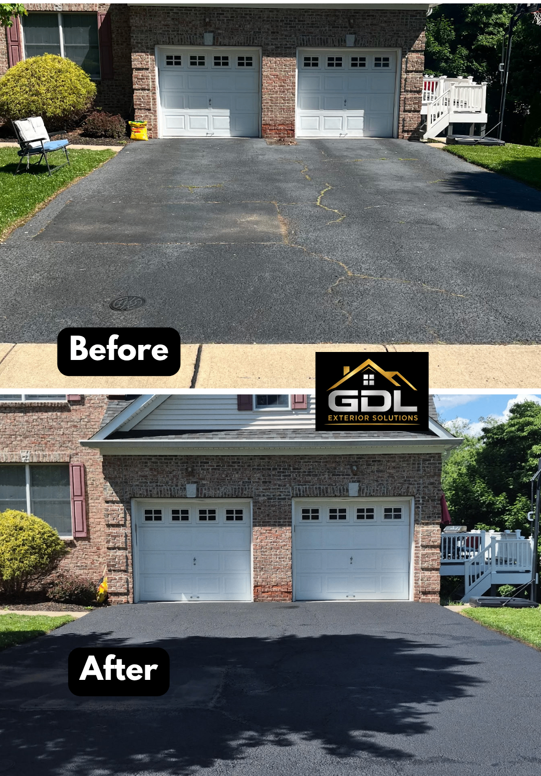 Two-Car Driveway Overhaul — before and after by GDL Exterior Solutions