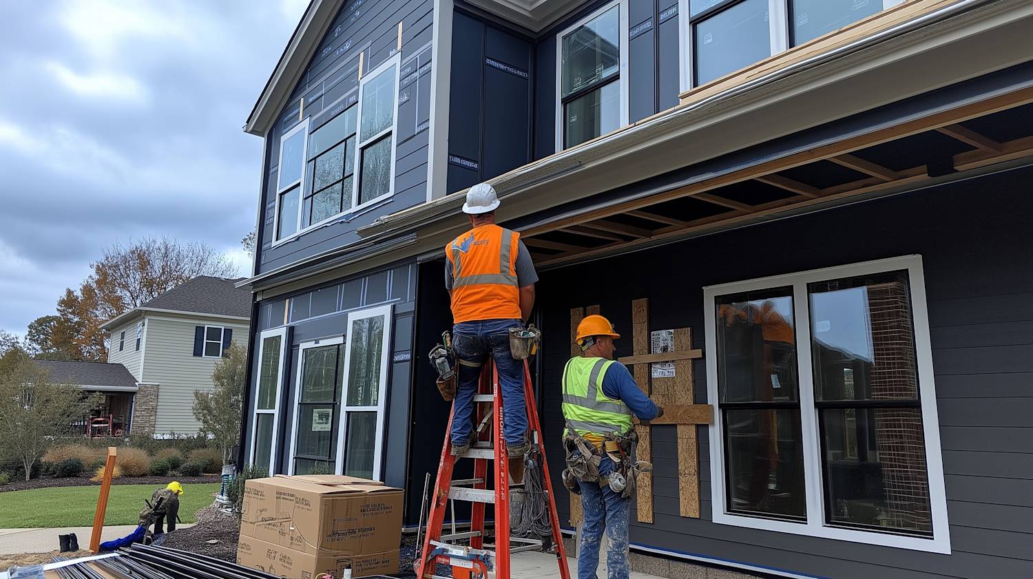 GDL crew installing new siding on a residential home